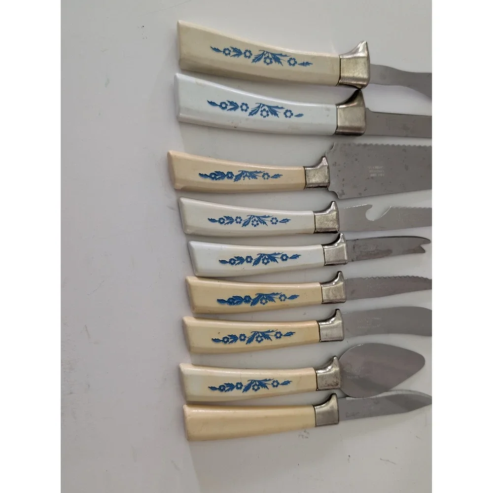 Vintage Lifetime Cutlery Corn Flower 9pc Set Sheffield Stainless Serveware